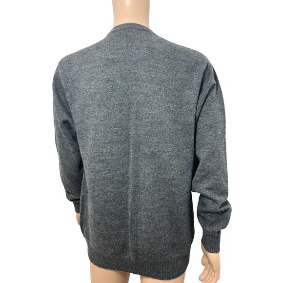 Gap Men’s Sweater Grey L Pullover Ribbed Crewneck Wool Classic Casual Preppy - Picture 2 of 11